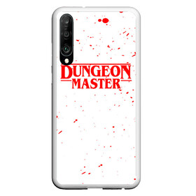 Чехол для Honor P30 с принтом DUNGEON MASTER BLOOD ГАЧИМУЧИ БЕЛЫЙ в Кировске, Силикон | Область печати: задняя сторона чехла, без боковых панелей | aniki | billy | boss | boy | bucks | dark | deep | door | dungeon | fantasy | gachi | gachimuchi | gym | hundred | master | muchi | next | stranger | the | things | three | van | wee | билли | ван | гачи | гачимучи | дела | мучи | 