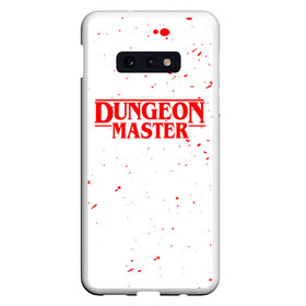 Чехол для Samsung S10E с принтом DUNGEON MASTER BLOOD ГАЧИМУЧИ БЕЛЫЙ в Кировске, Силикон | Область печати: задняя сторона чехла, без боковых панелей | aniki | billy | boss | boy | bucks | dark | deep | door | dungeon | fantasy | gachi | gachimuchi | gym | hundred | master | muchi | next | stranger | the | things | three | van | wee | билли | ван | гачи | гачимучи | дела | мучи | 