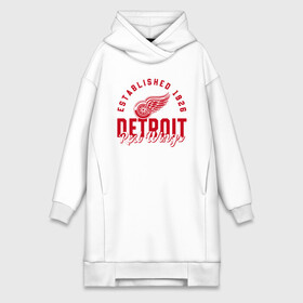 Платье-худи хлопок с принтом Detroit Red Wings | Детройт Ред Вингз в Кировске,  |  | detroit | hockey | ice | nhl | red | sport | team | wings | winter | вингз | детройт | красные | крылья | лед | нхл | ред | спорт | хоккеей | шайбу