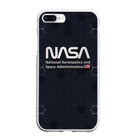 Чехол для iPhone 7Plus/8 Plus матовый с принтом NASA 3D LOGO   НАСА 3D логотип в Кировске, Силикон | Область печати: задняя сторона чехла, без боковых панелей | Тематика изображения на принте: elon | mask | musk | nasa | space x | star | америка | астронавт | звезды | земля | илон | космонавт | космос | луна | марс | маск | наса | планета | ракета | флаг