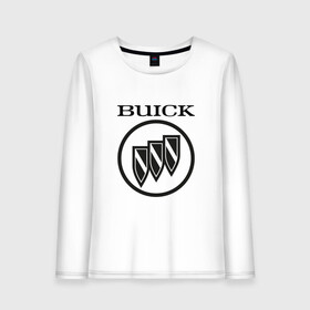 Женский лонгслив хлопок с принтом Buick | Black and White Logo в Кировске, 100% хлопок |  | Тематика изображения на принте: auto | avista | buick | cascada | enclave | encore | logo | regal | verano | wildcat | авто | автомобиль | ам | бьюик | бюик | лого | логотип | машина | машины | эмблема