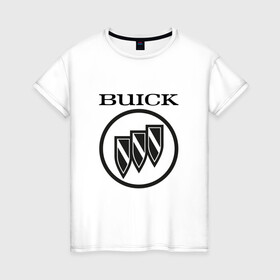 Женская футболка хлопок с принтом Buick | Black and White Logo в Кировске, 100% хлопок | прямой крой, круглый вырез горловины, длина до линии бедер, слегка спущенное плечо | auto | avista | buick | cascada | enclave | encore | logo | regal | verano | wildcat | авто | автомобиль | ам | бьюик | бюик | лого | логотип | машина | машины | эмблема