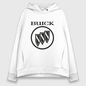 Женское худи Oversize хлопок с принтом Buick | Black and White Logo в Кировске, френч-терри — 70% хлопок, 30% полиэстер. Мягкий теплый начес внутри —100% хлопок | боковые карманы, эластичные манжеты и нижняя кромка, капюшон на магнитной кнопке | Тематика изображения на принте: auto | avista | buick | cascada | enclave | encore | logo | regal | verano | wildcat | авто | автомобиль | ам | бьюик | бюик | лого | логотип | машина | машины | эмблема