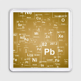 Магнит 55*55 с принтом Pb - таблица Менделеева в Кировске, Пластик | Размер: 65*65 мм; Размер печати: 55*55 мм | pb | для физиков | для химиков | менделеев | наука | песочные | свинец | студентам | таблица менделеева | физика | химия