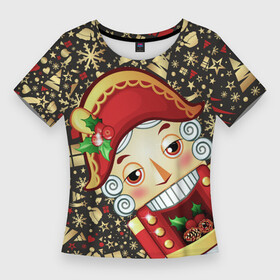 Женская футболка 3D Slim с принтом ЩЕЛКУНЧИК  2022 в Кировске,  |  | 2022 | nutcracker | арт | ёлка | креативный | лучшее | мультик | новый год | оригинальный | подарок | праздник | топ | фильм | щелкунчик
