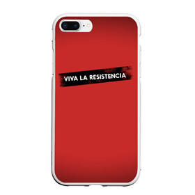 Чехол для iPhone 7Plus/8 Plus матовый с принтом VIVA LA RESISTENCIA в Кировске, Силикон | Область печати: задняя сторона чехла, без боковых панелей | bella | bells | casa | ciao | de | el | jingle | la | moscow | netflix | papel | professor | resistencia | tokio | viva | бумажный | дом | профессор