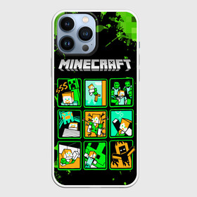 Чехол для iPhone 13 Pro Max с принтом MINECRAFT GRUNGE   МАЙНКРАФТ ГРАНЖ в Кировске,  |  | Тематика изображения на принте: block | craft | creeper | cube | dungeons | game | games | logo | mine | minecraft | miner | pixel | zombie | блок | геометрия | данжен | зомби | игра | игры | крафт | крипер | кубики | лого | логотип | майкрафт | майн | майнкрафт | пиксели | 