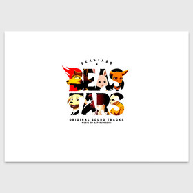 Поздравительная открытка с принтом Логотип Beastars в Кировске, 100% бумага | плотность бумаги 280 г/м2, матовая, на обратной стороне линовка и место для марки
 | anime | beastars | legosi | manga | regoshi | wolf | аниме | бастерс | беастарс | биастарс | бистар | брови | волк | выдающиеся звери | дегоси | животные | киби | кью | легом | легоси | легоши | мальчикволк | манга