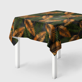 Скатерть 3D с принтом Африканские листья в Кировске, 100% полиэстер (ткань не мнется и не растягивается) | Размер: 150*150 см | Тематика изображения на принте: африка | листья | паттерн | тропики | цветы