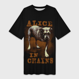 Платье-футболка 3D с принтом Alice in chains Dog в Кировске,  |  | alice in chains | alternative | metall | music | rock | алиса в цепях | альтернатива | металл | музыка | рок | элис ин чейнс