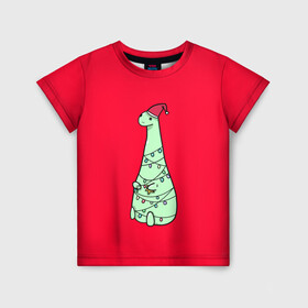 Детская футболка 3D с принтом ДИНОЗАВРИК  2022 в Кировске, 100% гипоаллергенный полиэфир | прямой крой, круглый вырез горловины, длина до линии бедер, чуть спущенное плечо, ткань немного тянется | 2021 | 2022 | динозаврик | динозаврики | динозавры | для друга | для подруги | дракон | дракончик | монст | монстры | новый год | подарок | рекомендации