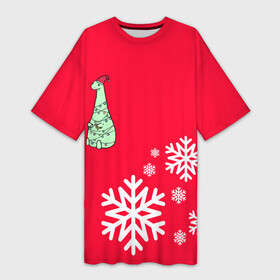Платье-футболка 3D с принтом НОВОГОДНИЙ ДРАКОНЧИК в Кировске,  |  | 2021 | 2022 | new year | деда мороза | дракон | к нам приходит | клауса | костюм | новогодний | новый год | праздник | рождество | санты | снег | снежинки | снежок | узор