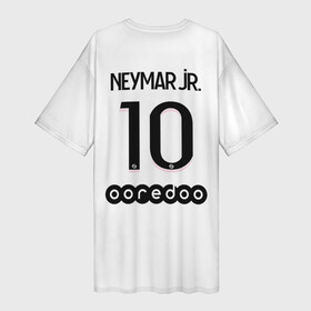 Платье-футболка 3D с принтом Neymar 10 PSG Pink Theme в Кировске,  |  | neymar | neymar jr | psg | аргентина | лео месси | лига 1 | лига чемпионов | месси | пари сен жермен | париж | псж | франция | французский футбол | футбол