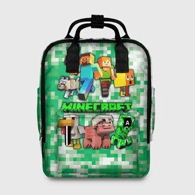 Женский рюкзак 3D с принтом Minecraft персонажи мобы в Кировске, 100% полиэстер | лямки с регулируемой длиной, сверху ручки, чтобы рюкзак нести как сумку. Основное отделение закрывается на молнию, как и внешний карман. Внутри два дополнительных кармана, один из которых закрывается на молнию. По бокам два дополнительных кармашка, куда поместится маленькая бутылочка
 | creeper | green minecraft | minecraft | minecraft creeper | minecraft dungeons | детские игры | зеленый майнкрафт | крипер | крипер майнкрафт | криппер | майнкрафт | майнкрафт крипер | майнкрафт персонажи | майнкрафт подземелье
