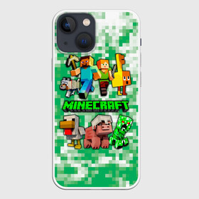 Чехол для iPhone 13 mini с принтом Minecraft персонажи мобы в Кировске,  |  | creeper | green minecraft | minecraft | minecraft creeper | minecraft dungeons | детские игры | зеленый майнкрафт | крипер | крипер майнкрафт | криппер | майнкрафт | майнкрафт крипер | майнкрафт персонажи | майнкрафт подземелье