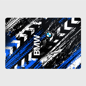 Магнитный плакат 3Х2 с принтом BMW следы от шин. в Кировске, Полимерный материал с магнитным слоем | 6 деталей размером 9*9 см | Тематика изображения на принте: bmw | bmw performance | m | motorsport | performance | бмв | моторспорт | следы о  шин