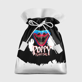 Подарочный 3D мешок с принтом Poppy Playtime Перья. в Кировске, 100% полиэстер | Размер: 29*39 см | Тематика изображения на принте: poppy playtime | игра | кукла | монстр | плэйтайм | поппи плейтайм | хагги вагги | хоррор