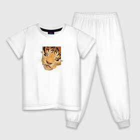 Детская пижама хлопок с принтом Моська Тигрёнка в Кировске, 100% хлопок |  брюки и футболка прямого кроя, без карманов, на брюках мягкая резинка на поясе и по низу штанин
 | 2022 год | tigr | toger | год тигра | новый год 2022 | новый год тигра | тигр | тигра | тигрёнок