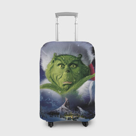 Чехол для чемодана 3D с принтом Гринч The Grinch в Кировске, 86% полиэфир, 14% спандекс | двустороннее нанесение принта, прорези для ручек и колес | grinch | гринч | дед мороз | джим керри | елка | кино | новый год | рождество | санта | снег | снежинка