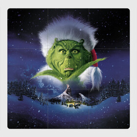 Магнитный плакат 3Х3 с принтом Гринч The Grinch в Кировске, Полимерный материал с магнитным слоем | 9 деталей размером 9*9 см | grinch | гринч | дед мороз | джим керри | елка | кино | новый год | рождество | санта | снег | снежинка