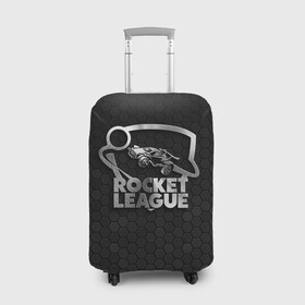 Чехол для чемодана 3D с принтом Rocket League Metal Logo в Кировске, 86% полиэфир, 14% спандекс | двустороннее нанесение принта, прорези для ручек и колес | auto | avto | car | race | rocket league | авто | гонки | машина | рокет лига | тачка