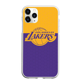 Чехол для iPhone 11 Pro Max матовый с принтом LAKERS LINE HEXAGON SPORT в Кировске, Силикон |  | Тематика изображения на принте: america | basketball | hexagon | kobe bryant | la | la lakers | lakers | los angeles lakers | nba | usa | баскетбол | гексагон | геометрия | кобе брайант | лос анджелес лейкерс | нба | соты | сша