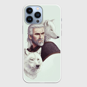 Чехол для iPhone 13 Pro Max с принтом Ведьмак и белые волки в Кировске,  |  | animals | beasts | blue background | game | movie | the witcher | the witcher and the wolves | top | video game | white wolves | witches | wolves | белые волки | ведьмак | ведьмак и волки | ведьмачек | видео игра | волки | волчки | гол