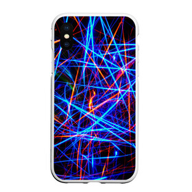 Чехол для iPhone XS Max матовый с принтом NEON LINES Glowing Lines Effect в Кировске, Силикон | Область печати: задняя сторона чехла, без боковых панелей | rave neon | живые линии | неновые лучи | неон | неоновая лампа | неоновая ночь | неоновые ленты | неоновые линии разных цветов | неоновый рейв | светящиеся линии | флекс неон | эффект неона