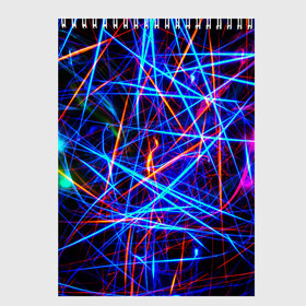 Скетчбук с принтом NEON LINES Glowing Lines Effect в Кировске, 100% бумага
 | 48 листов, плотность листов — 100 г/м2, плотность картонной обложки — 250 г/м2. Листы скреплены сверху удобной пружинной спиралью | Тематика изображения на принте: rave neon | живые линии | неновые лучи | неон | неоновая лампа | неоновая ночь | неоновые ленты | неоновые линии разных цветов | неоновый рейв | светящиеся линии | флекс неон | эффект неона