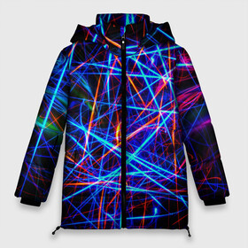 Женская зимняя куртка Oversize с принтом NEON LINES Glowing Lines Effect в Кировске, верх — 100% полиэстер; подкладка — 100% полиэстер; утеплитель — 100% полиэстер | длина ниже бедра, силуэт Оверсайз. Есть воротник-стойка, отстегивающийся капюшон и ветрозащитная планка. 

Боковые карманы с листочкой на кнопках и внутренний карман на молнии | rave neon | живые линии | неновые лучи | неон | неоновая лампа | неоновая ночь | неоновые ленты | неоновые линии разных цветов | неоновый рейв | светящиеся линии | флекс неон | эффект неона