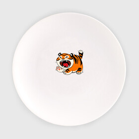 Тарелка с принтом Злой рычащий тигр в Кировске, фарфор | диаметр - 210 мм
диаметр для нанесения принта - 120 мм | 2022 | год тигра | новый год | новый год 2022 | символ года | тигр | тигренок | тигрица | тигры