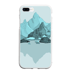 Чехол для iPhone 7Plus/8 Plus матовый с принтом Голубой горный пейзаж с темно-серыми тенями в Кировске, Силикон | Область печати: задняя сторона чехла, без боковых панелей | голубые горы | горный | горный массив | горный пейзаж | горы | горы в снегу | для сноуборда | для туристов | заснеженные горы | зимние горы | зимний | лыжный | снежные горы | сноуборд