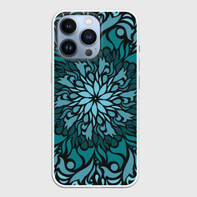Чехол для iPhone 13 Pro с принтом Зеленая мандала в Кировске,  |  | зеленый | медитативный | медитация | орнамент | переплетение | растительный | узор | цветочный