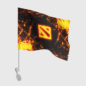 Флаг для автомобиля с принтом DOTA 2 FIRE LOGO ДОТА 2 ОГНЕННЫЙ ЛОГО в Кировске, 100% полиэстер | Размер: 30*21 см | bristleback | dota | dota 2 | dota2 | heroes | invoker | lina | og team | pudge | shadow | shadow fiend | team liquid | team spirit | the international | windranger | бристелбек | бристл | брызги | брызги красок | дота | дота 2 | дота2 | краски | пудж | т