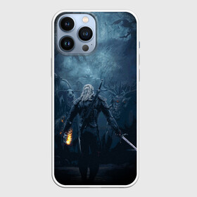 Чехол для iPhone 13 Pro Max с принтом ВЕДЬМАК C МЕЧОМ И МОНСТРЫ в Кировске,  |  | geralt | monster | the witcher | the witcher wild hunt | witcher | wolf | аард | аксий | белый волк | ведьмак | ведьмак 3 | волк | геральт | зло | игни | ирден | йенифер | каер морхен | квен | монстры | охотник | привидения | призрак