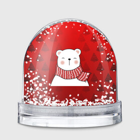 Игрушка Снежный шар с принтом МЕДВЕЖОНОК УМКА БЕЛЫЙ МИШКА в Кировске, Пластик | Изображение внутри шара печатается на глянцевой фотобумаге с двух сторон | 2021 | new year | деда мороза | друг | ёлка | ёлочка | к нам приходит | как у всех | клауса | костюм | красный | медведь | медвежонок | новогодний | новый год | праздник | рекомендации | рождество | санты | узор