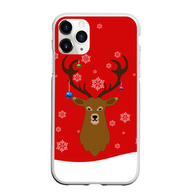 Чехол для iPhone 11 Pro матовый с принтом Новогодний олень New Years Deer в Кировске, Силикон |  | 2021 | 2022 | happy new year | happy new year 2022 | новый год | олень | снег | снежинки | снежный олень | сугроб