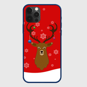 Чехол для iPhone 12 Pro Max с принтом Новогодний олень New Years Deer в Кировске, Силикон |  | 2021 | 2022 | happy new year | happy new year 2022 | новый год | олень | снег | снежинки | снежный олень | сугроб