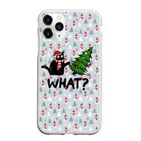 Чехол для iPhone 11 Pro Max матовый с принтом WHAT CAT | CHRISTMAS в Кировске, Силикон |  | 2020 | 2021 | 2022 | cat | cats | christmas | merry | what | ват | кот | леденец | мяу | нг | новогодний | новый год | олени | рождество | свитер | узоры