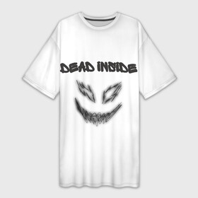 Платье-футболка 3D с принтом Zxc Smile в Кировске,  |  | dead inside | demon | depression | dota 2 | drain | phonk | smile | tilted | zxc | zxcursed