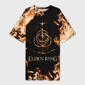 Платье-футболка 3D с принтом Elden Ring Logo в Кировске,  |  | elden ring | игра элден ринг | кольцо элдена | элден | элден ринг