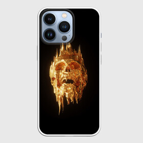 Чехол для iPhone 13 Pro с принтом GOLDEN SKULL | ЗОЛОТОЙ ЧЕРЕП в Кировске,  |  | Тематика изображения на принте: art | bones | design | gold | skull | золото | череп