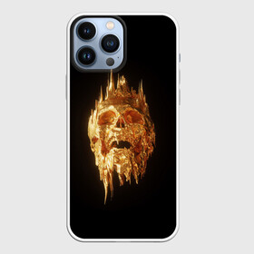 Чехол для iPhone 13 Pro Max с принтом GOLDEN SKULL | ЗОЛОТОЙ ЧЕРЕП в Кировске,  |  | Тематика изображения на принте: art | bones | design | gold | skull | золото | череп