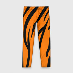 Детские леггинсы 3D с принтом Текстура тигра/tiger в Кировске, полиэстер 85%, спандекс 15% | эластичный пояс, зауженный крой | tiger | кошка | оранжевый черный | символ 22 года | текстура | тигр