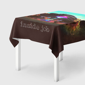 Скатерть 3D с принтом Mike Inside Job в Кировске, 100% полиэстер (ткань не мнется и не растягивается) | Размер: 150*150 см | горы | гриб | камни | нло | приматы