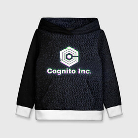 Детская толстовка 3D с принтом Экран Cognito Inc в Кировске, 100% полиэстер | двухслойный капюшон со шнурком для регулировки, мягкие манжеты на рукавах и по низу толстовки, спереди карман-кенгуру с мягким внутренним слоем | Тематика изображения на принте: знак | лого | надпись | помехи | экран