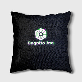 Подушка 3D с принтом Экран Cognito Inc в Кировске, наволочка – 100% полиэстер, наполнитель – холлофайбер (легкий наполнитель, не вызывает аллергию). | состоит из подушки и наволочки. Наволочка на молнии, легко снимается для стирки | знак | лого | надпись | помехи | экран