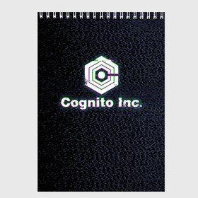 Скетчбук с принтом Экран Cognito Inc в Кировске, 100% бумага
 | 48 листов, плотность листов — 100 г/м2, плотность картонной обложки — 250 г/м2. Листы скреплены сверху удобной пружинной спиралью | Тематика изображения на принте: знак | лого | надпись | помехи | экран