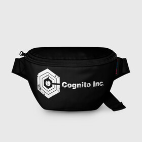 Поясная сумка 3D с принтом Logo Cognito Inc в Кировске, 100% полиэстер | плотная ткань, ремень с регулируемой длиной, внутри несколько карманов для мелочей, основное отделение и карман с обратной стороны сумки застегиваются на молнию | знак | корпорация | логотип | надпись | название