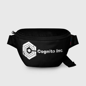 Поясная сумка 3D с принтом Logo Cognito Inc в Кировске, 100% полиэстер | плотная ткань, ремень с регулируемой длиной, внутри несколько карманов для мелочей, основное отделение и карман с обратной стороны сумки застегиваются на молнию | Тематика изображения на принте: знак | корпорация | логотип | надпись | название